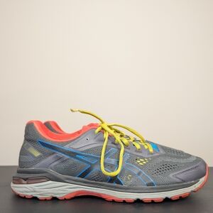 ASICS GT-2000 7 Trail Men's 10.5 Running Shoes Grey Yellow Blue 1011A179